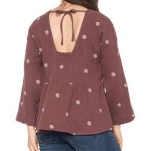 NWT MADEWELL Francis Embroidered Double Gauze Shirt - Long Sleeve